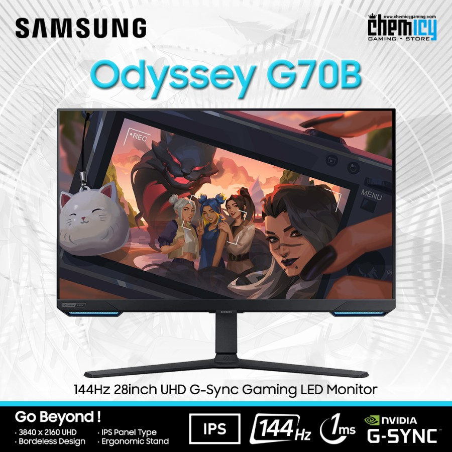 Samsung Odyssey G70B 144Hz 28inch UHD G-Sync Gaming LED Monitor