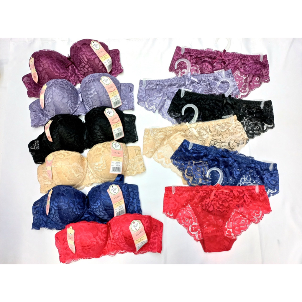 Bra Set/  Pakaian dalam plus Panty / berkawat dan renda