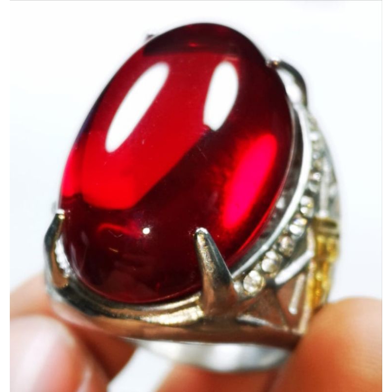 batu permata cincin red safir kristal