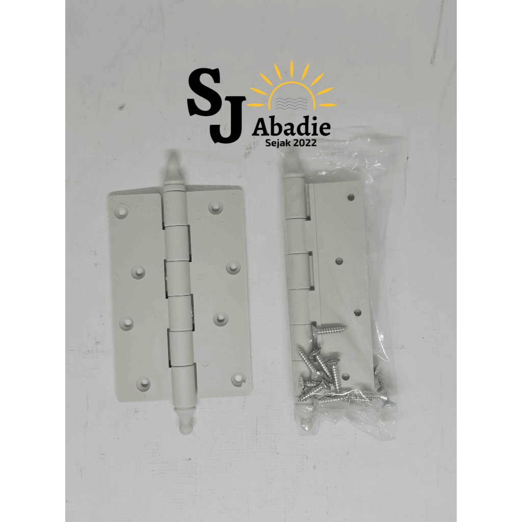 (6 PASANG) GM Engsel Pintu Plastik Kamar Mandi Plastik PVC 5 Inch | SJ ABADIE |