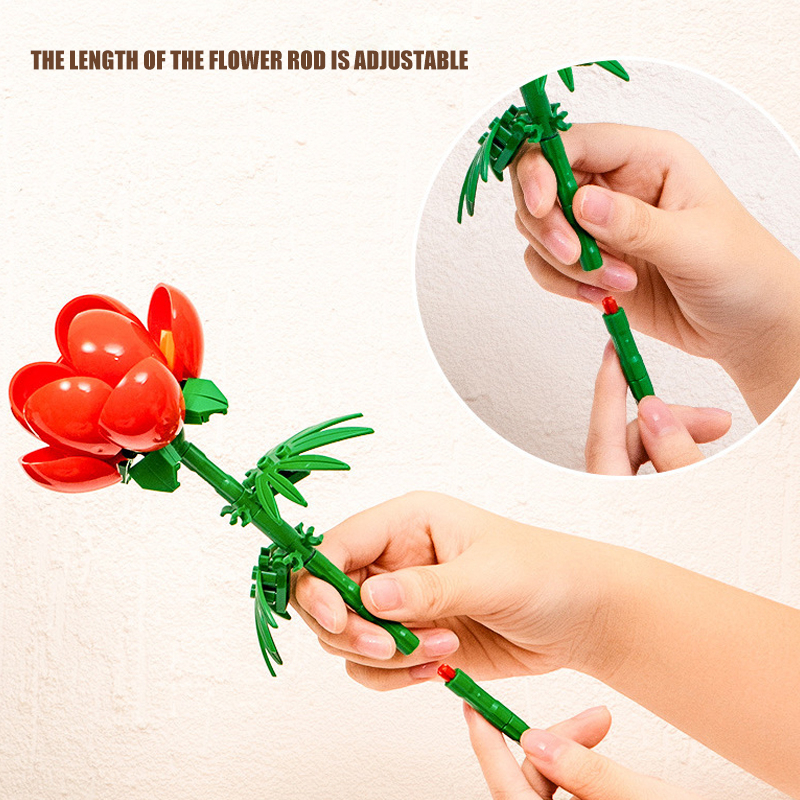 Flower Brick Block/flower Mainan Block/Flower Bunga Block/ DIY Bangunan Buket Bunga Immortal Untuk Dekorasi Building Block Flowers Hadian