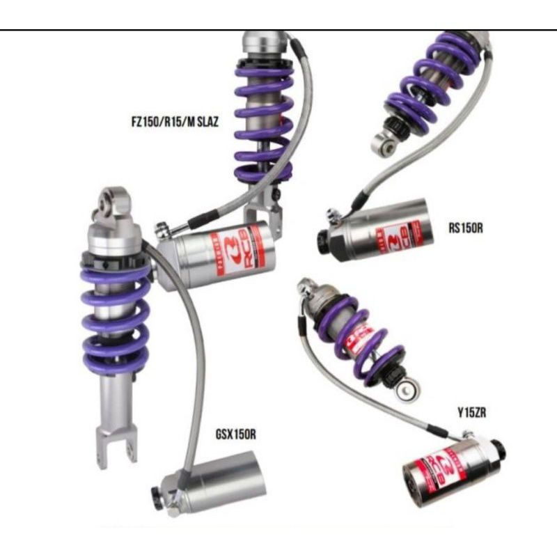 Monoshock RCB DB 2 Line tabung pisah Doble click. Motor : Vixion, R15 , Ninja RR, Satria Fu, GSX 150