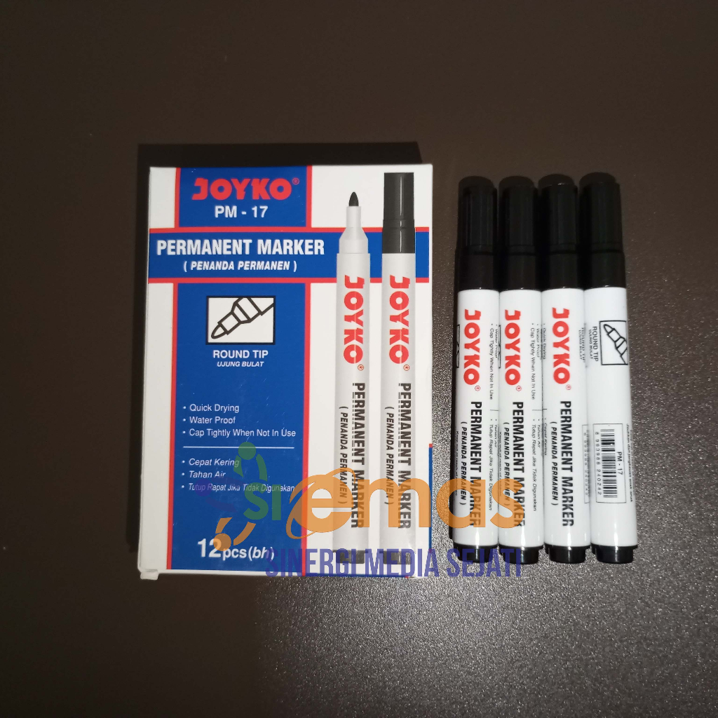 

Joyko PM-17 | Permanent Marker | Spidol Permanan | Spidol Hitam | Penanda Permanen