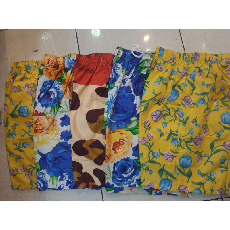 celana pendek pria dan wanita murah katun motif bunga#