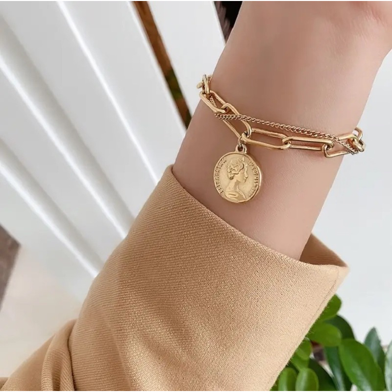 Ark.co - Zeus coin layer bracelet gelang tangan rantai koin