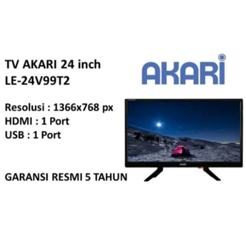 AKARI 24 INCH LED TV LE 24V99T2 Free Buble Paking Aman