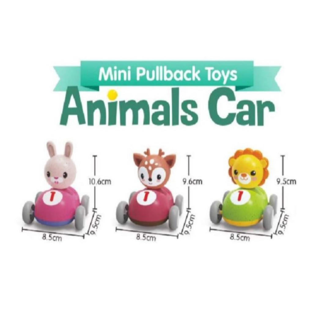 Mainan Anak ANIMAL CARS PULL BACK Mini Pull Back Toys Mainan Edukasi