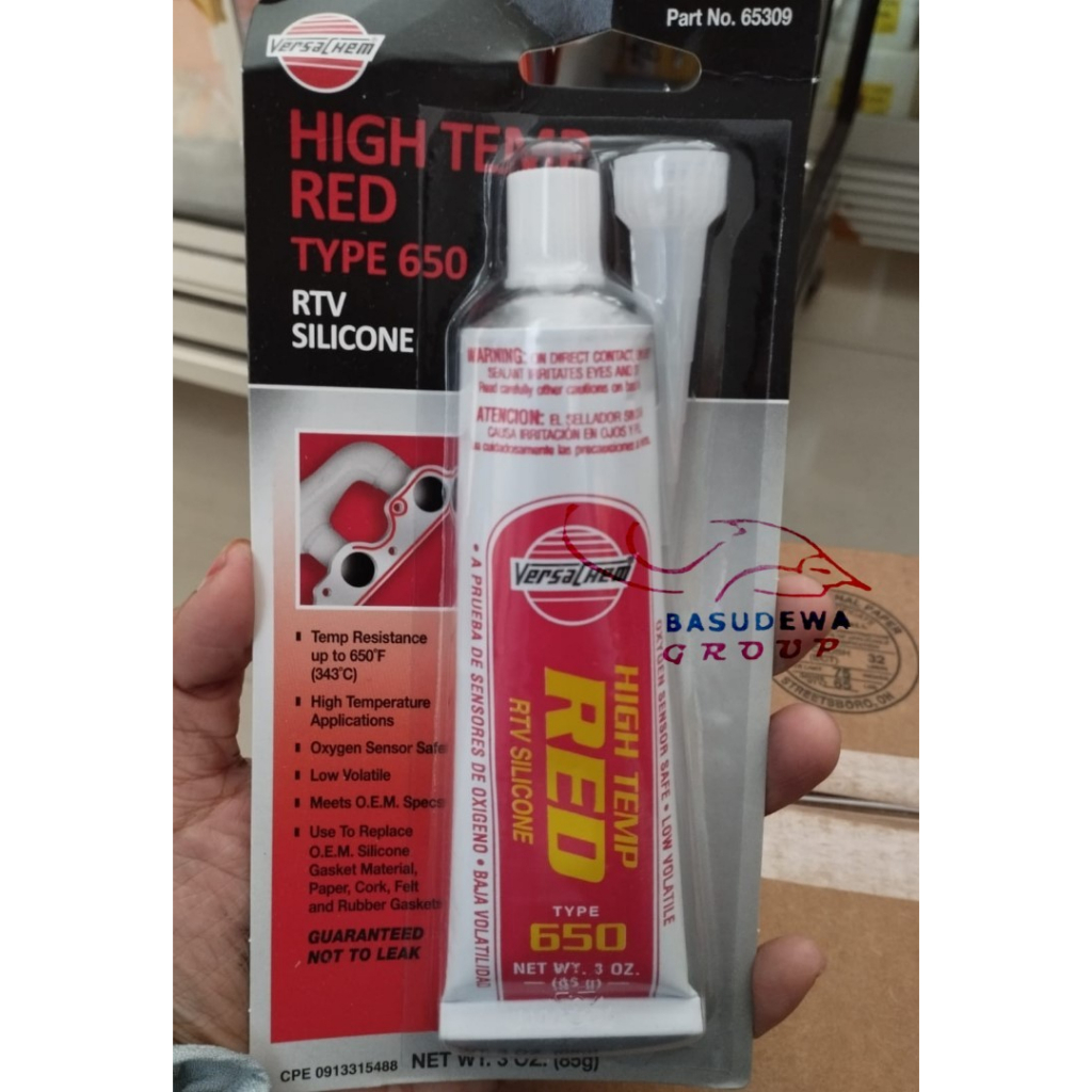 LEM SILICONE RED VERSACHEM HIGH TEMP RTV TYPE 650-85 GRAM