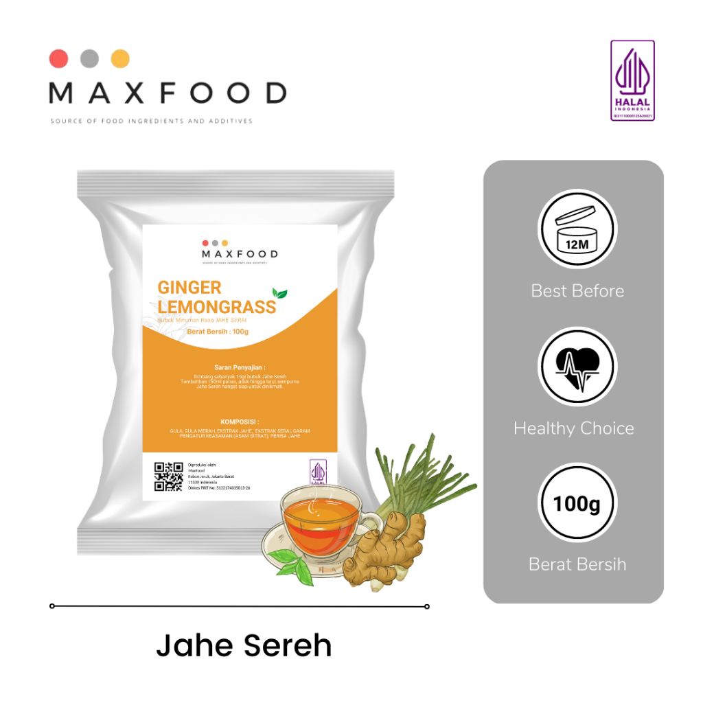

Ginger Lemongrass / Bubuk Minuman Rasa Jahe Sereh 100 GR