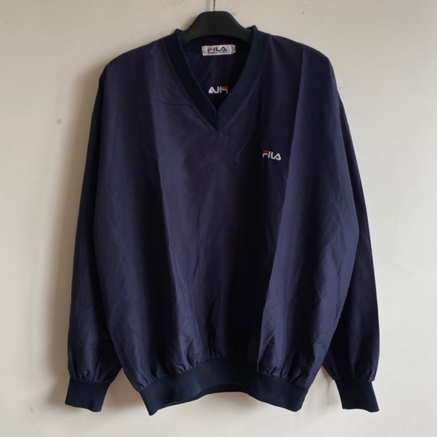 Jaket parasut fila golf v neck navy second