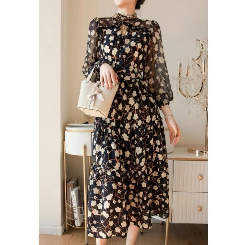 MDLV ~ 12350# Destina Floral Dress Maxi Premium