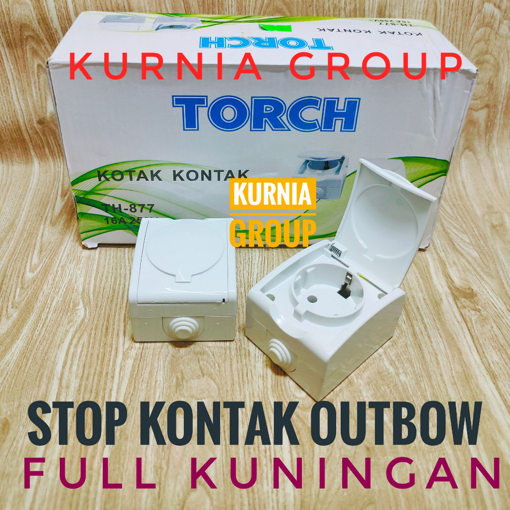 Torch Stop Kontak Outdoor WeatherProof 1 Lubang Outbow Dengan Tutup Anti Air Hujan Waterproof Colokan Luar Ruangan Timbul Tempel Permukaan Cocok Untuk Outdor Bahan Full Kuningan SNI