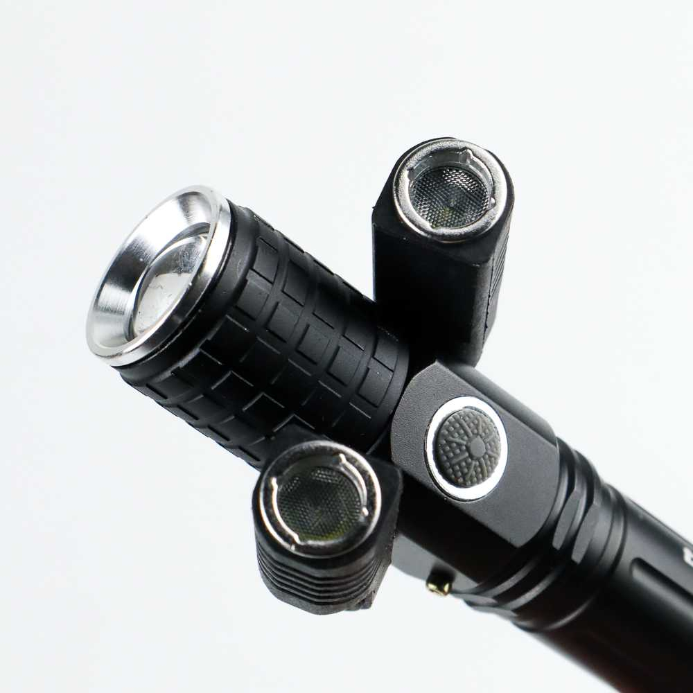 Senter LED Rotating Zoom Cree T6 + 2 x XPE 1500 Lumens Bahan Aluminium