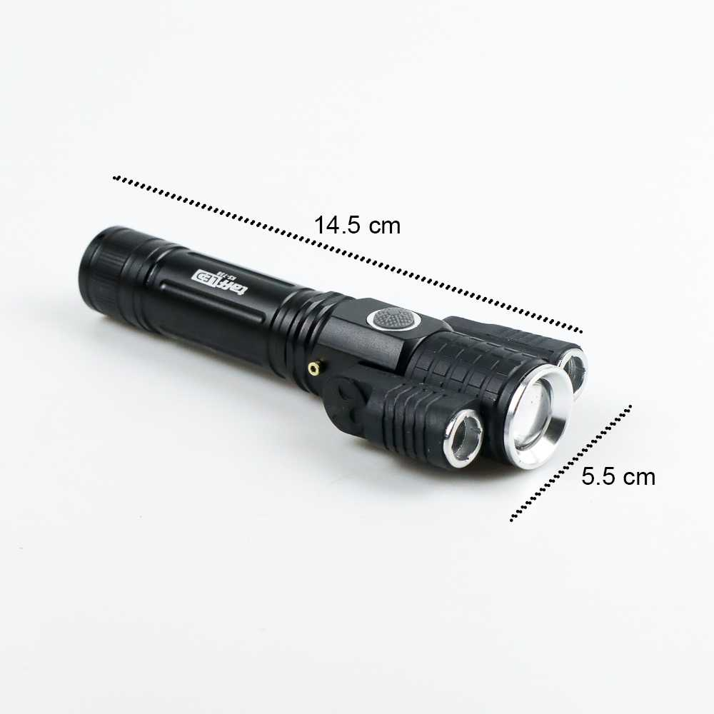 Senter LED Rotating Zoom Cree T6 + 2 x XPE 1500 Lumens Bahan Aluminium