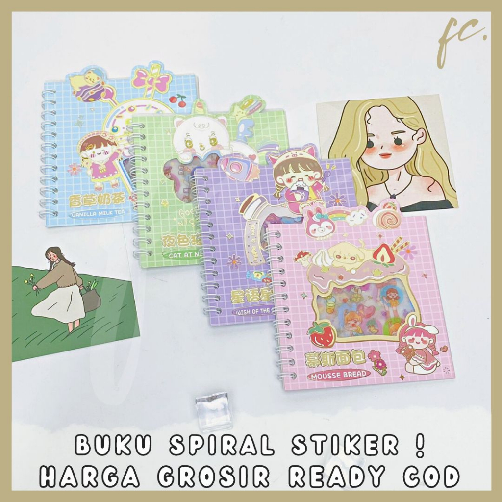 

1 Set Buku Spiral Sweet Sticker Book XTQ-GDK SENMU SEN MU YE DA Momo Stiker Set Transparan Waterproof Pastel Weekly Planner Jurnal Scrapbook Diary Estetik Decoration Accessories Hampers Bingkisan Anak