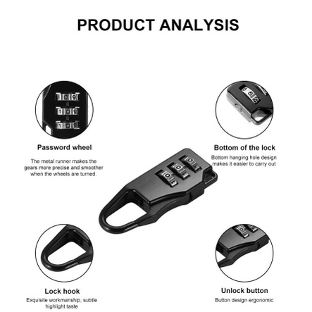 Gembok Koper Kode Angka Numeric Code For Koper Loker Tas Ransel Pengaman Anti Maling