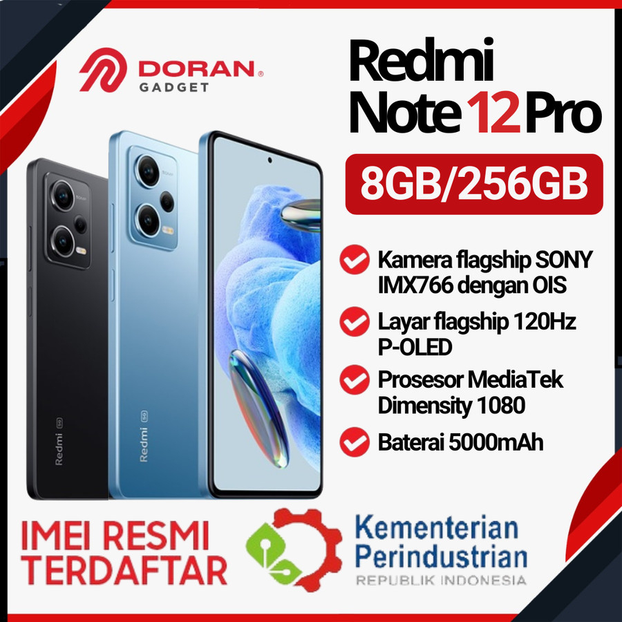 Xiaomi Redmi Note 12 Pro 5G Handphone Xiaomi Note 12 Pro 5G 8/256GB - Garansi Resmi