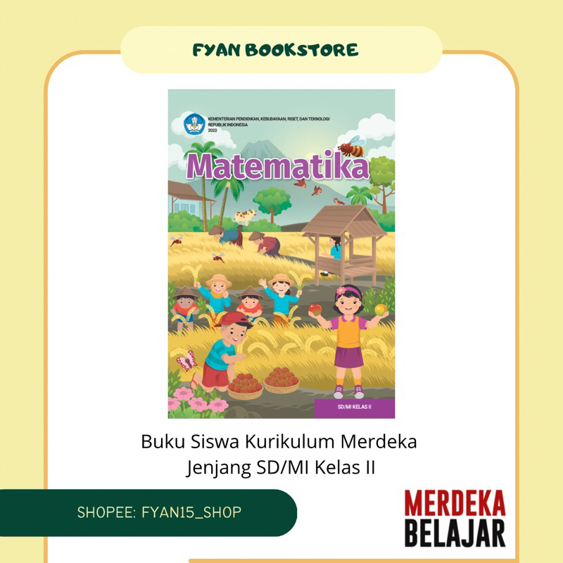 Fyan Book Store: Buku Matematika Terbaru untuk Jenjang SD/MI Kelas II Kurikulum Merdeka, Buku Matema