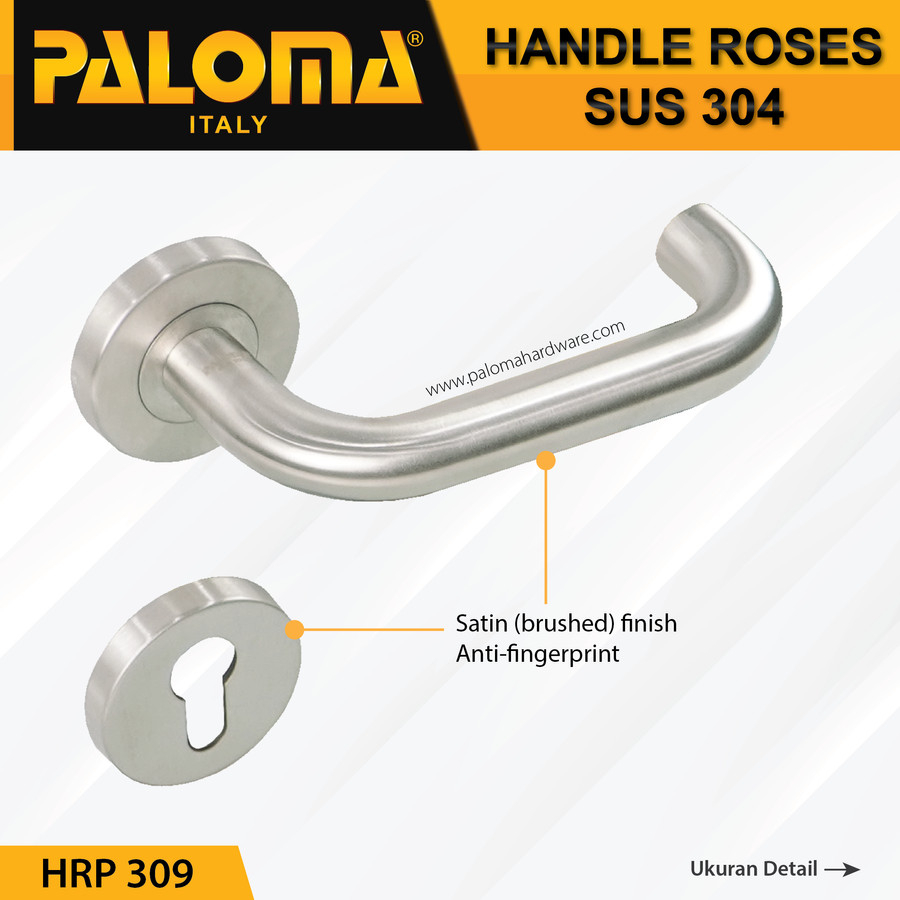 Handle Roses Paloma HRP 309 Gagang pintu LHT PABLO SSS SUS 304