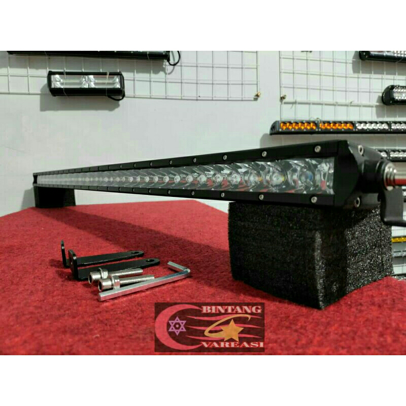 LAMPU LEDBAR SINGGEL ROW 105 CM 128 WATT CAHAYA PUTIH LED LIGHT BAR MOBIL OFFROAD