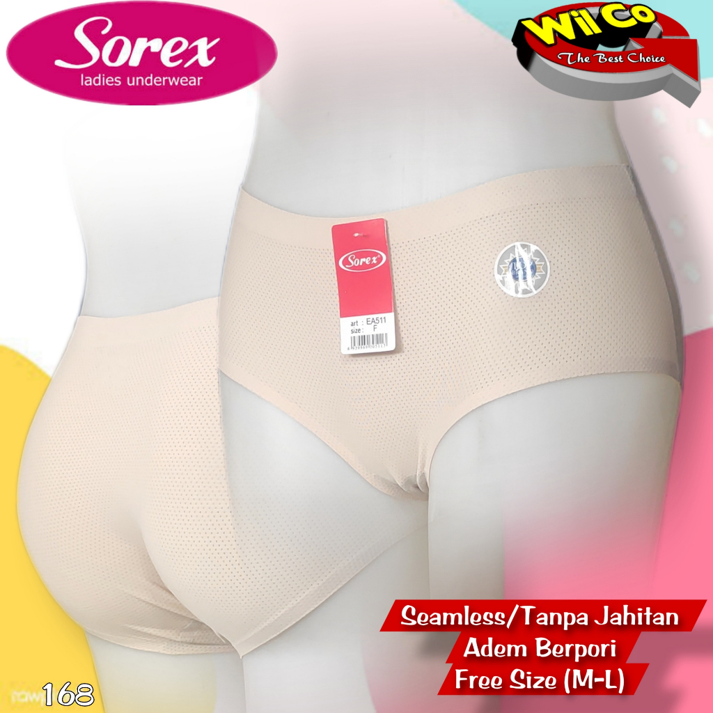 K168 - (Harga Per 1 Potong) CELANA DALAM WANITA PAKAIAN WANITA PAKAIAN DALAM SOREX SAMLESS FREE SIZE