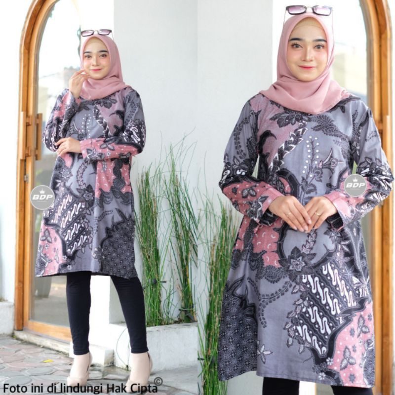 tunik batik wanita terbaru/tunik batik wanita modern kekinian/tunik wanita jumbo/tunik jumbo/tunik b