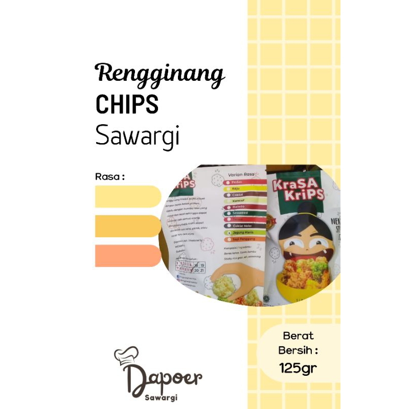 

Rengginang matang bulat/chips rasa rumput laut