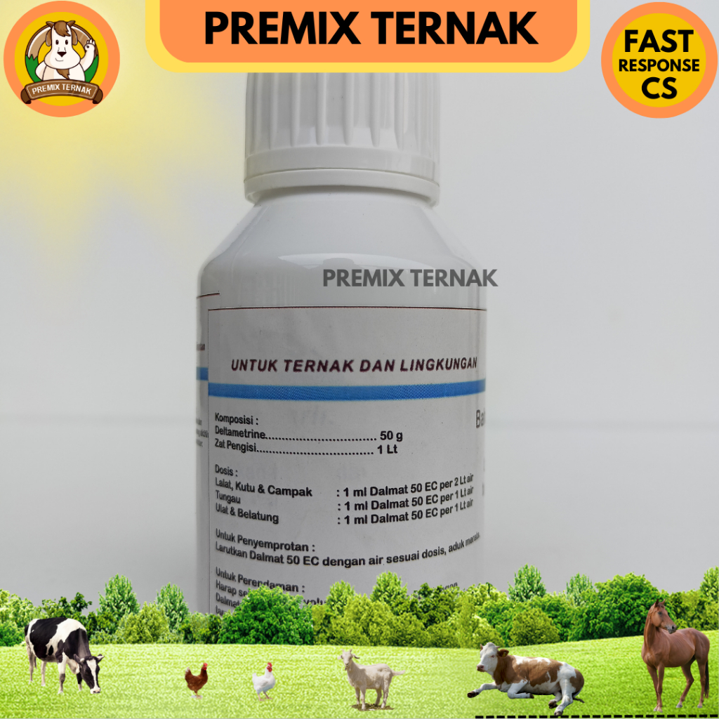 DALMAT 50 EC 100ml - Obat kutu anjing kucing mandi