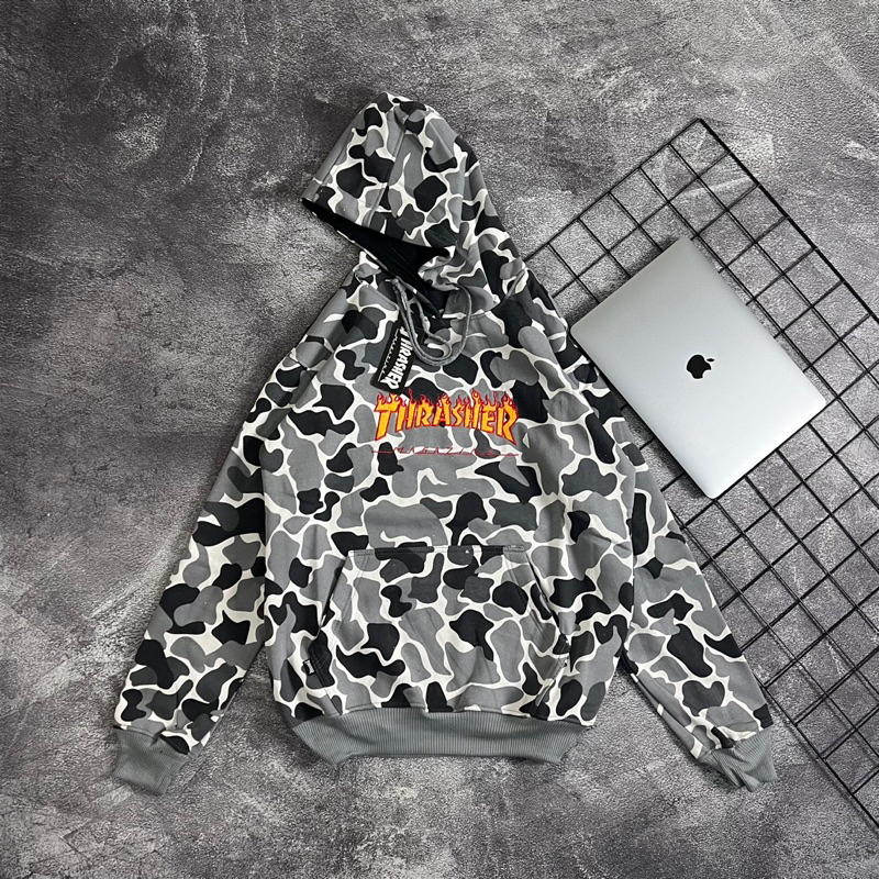 THRASHER - Hoodie Sweater Motif Army/Loreng/Camo Best Seller