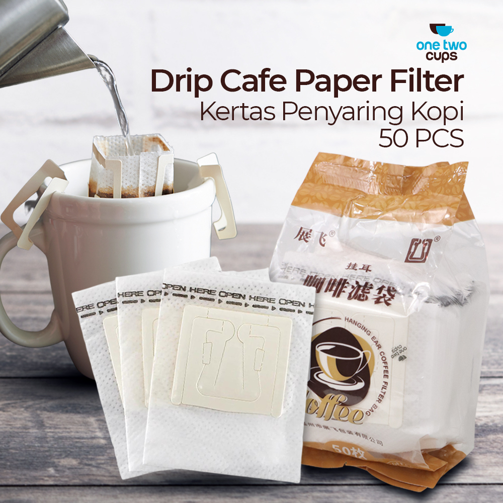 One Two Cups Kertas Penyaring Kopi Drip Cafe Paper Filter Coffee 50 PCS - T111 - White