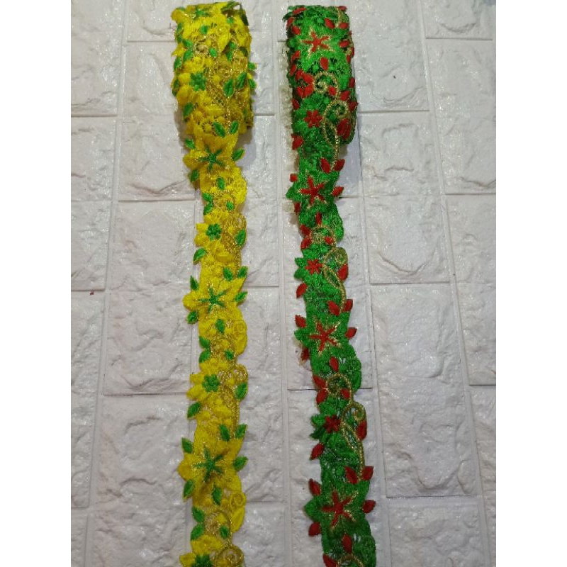 Renda bordir meteran komb emas