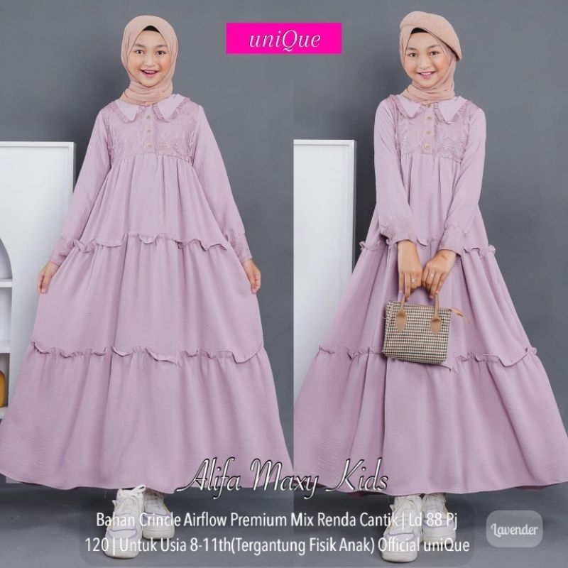 ALIFA MAXY GAMIS ANAK USIA 8-11 TAHUN BY UNIQUE