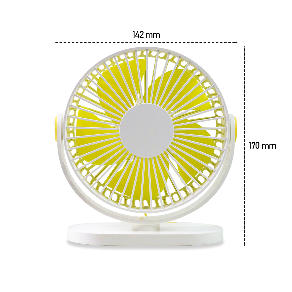 Kipas Angin Meja Portable Desk Fan Mini USB Charging - 379 - White