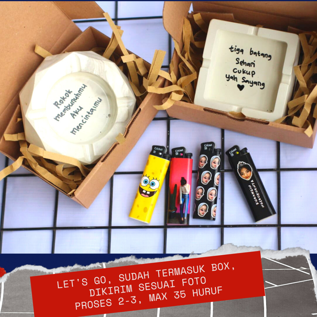 [BISA COD] [NO PO] Bisa Custom Tulisan Asbak Aesthetic Asbak Custom Kata Kata Ashtray Custom Kado Cowok