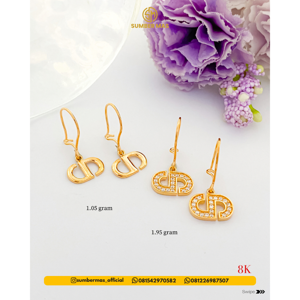 C D SERIES EARRINGS 8K - SUMBER MAS