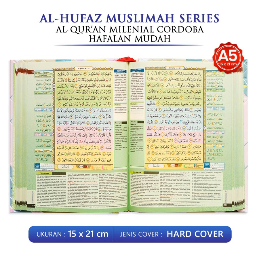 Alquran Tanggung Al Quran Terjemah Tajwid Al Hufaz Millenial Alquran Ukuran A5 HC Cordoba Quran Warna