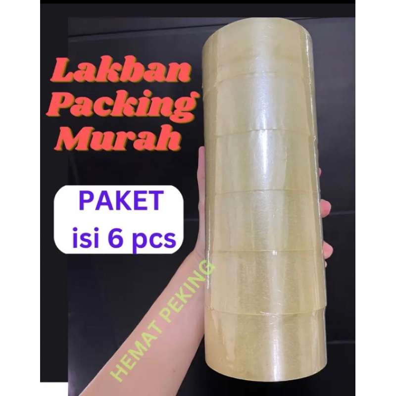 

Lakban Bening CLEAR Murah Transparan Plakban ISI 6 pcs (1 slop)