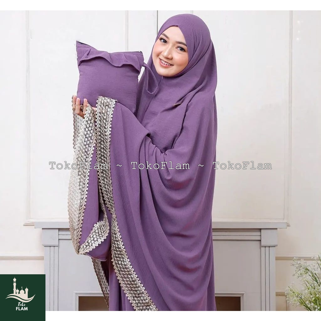 TOKO FLAM MUKENA DEWASA CRINKEL AIRFLOW 3IN1 JUMBORENDA IMPORT RASHEDA