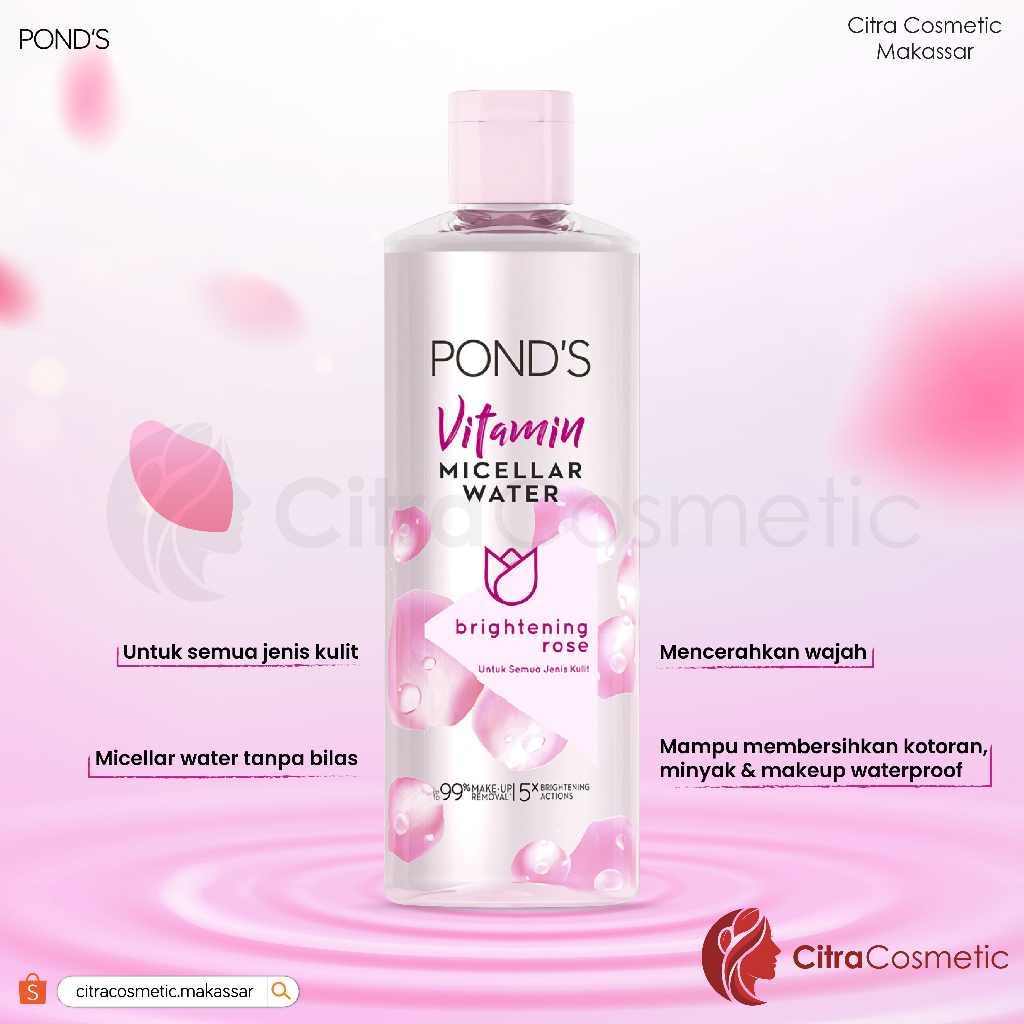 Ponds Micellar Water Brightening Rose 100 Ml