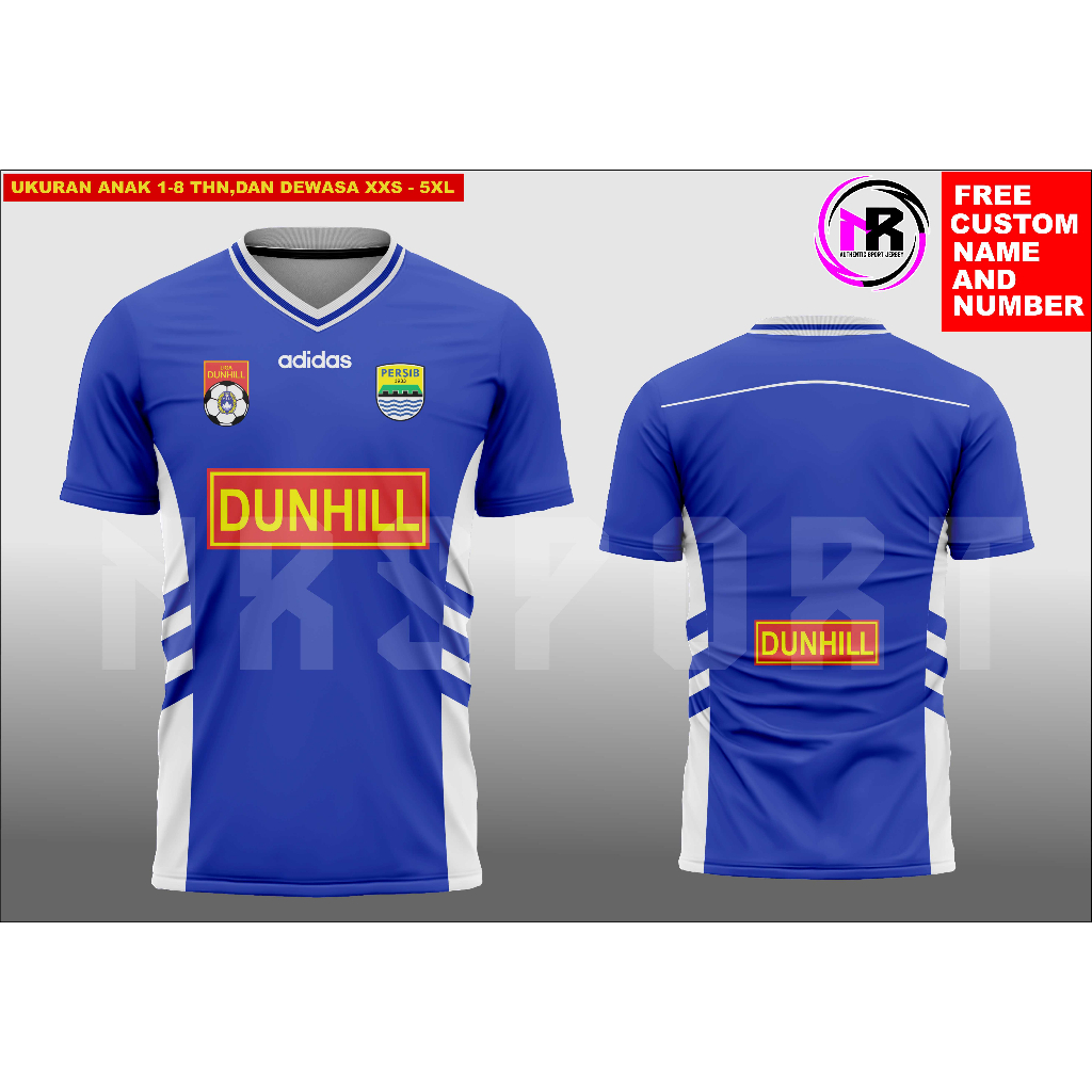 JERSEY PRINTING PERSIB LIGA DUNHILL 1994/JERSEY RETRO PERSIB 1994/JERSEY PREMIUM FULLPRINT PERSIB FR