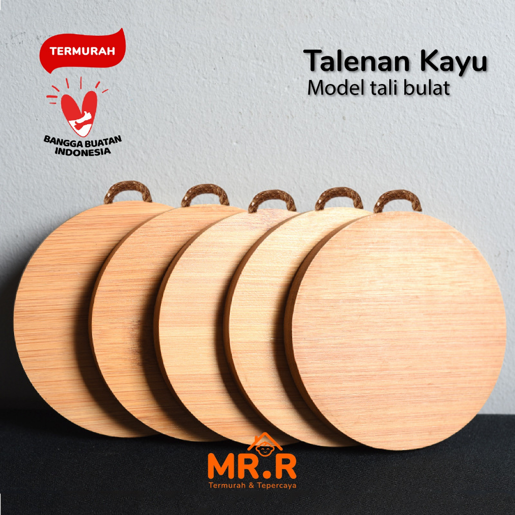 Gantung Premium Food Grade Dengan Tali Tambang Talenan Hiasan Talenan Bulat Kayu Pinus Dinding Perlengkapan Rumah