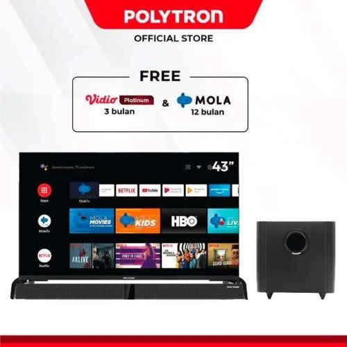 TV Polytron PLD 43BAG5959 43 Inch Android TV + Soundbar