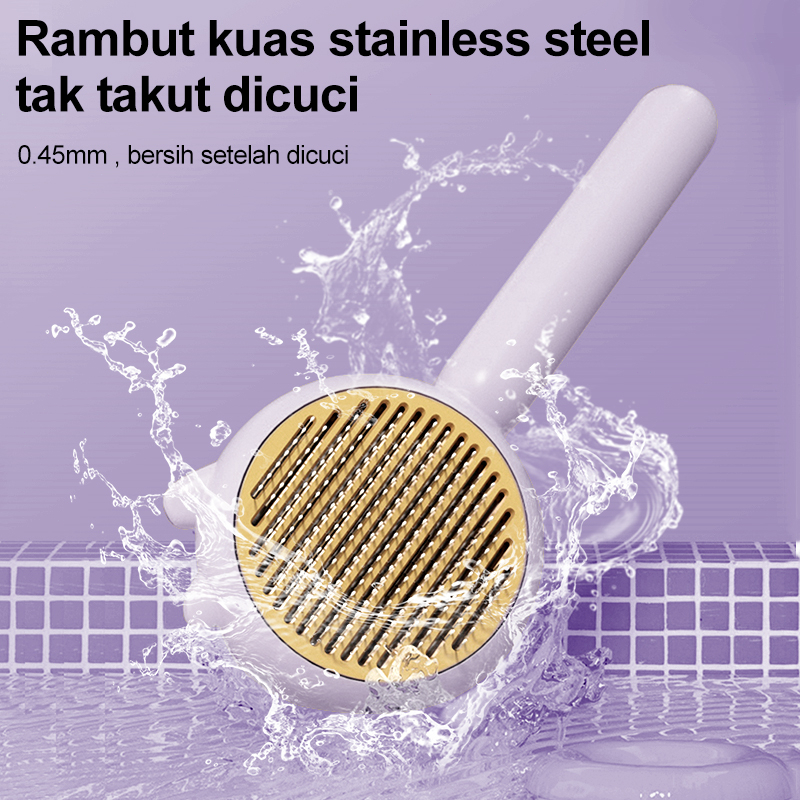 AmazeFan sisir kucing sisir bulu anjing sisir kucing bulu rontok Pet Grooming Brush  Lembut dan nyaman sikat bulu kucing Sisir pijat kucing dan anjing Sisir Hewan Peliharaan Depilasi instan scratcher kucing Kulit sensitif &amp; Saat mencukur &amp; membuat gaya