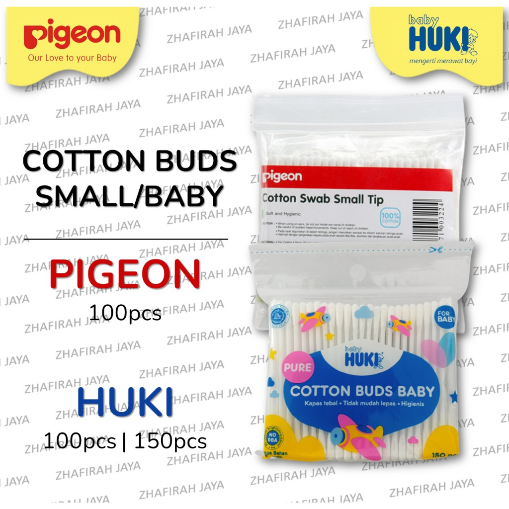 ❤ZJ❤ PIGEON COTTON BUDS Bayi - Cotton buds Bayi pigeon isi 100 - HUKI Cotton Buds Bayi 100pcs dan 150pcs