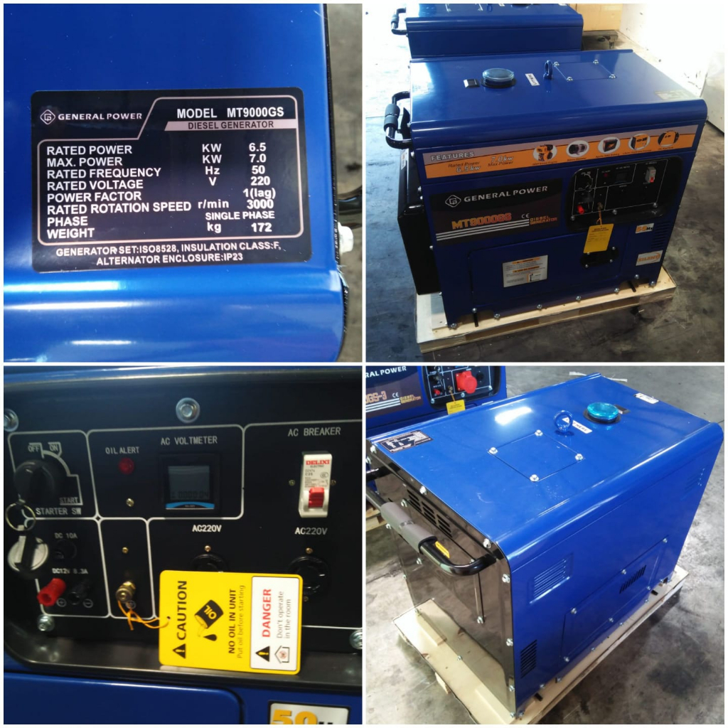 GENSET SILENT TERBAIK GENERAL MT9000GS 7000 WATT TERBAIK