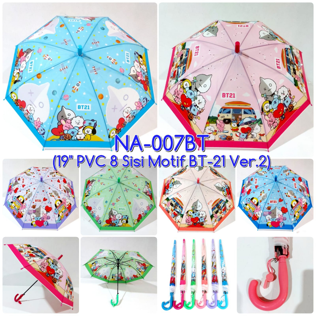 FELWINSHOP Payung anak Motif BTS PVC Lucu