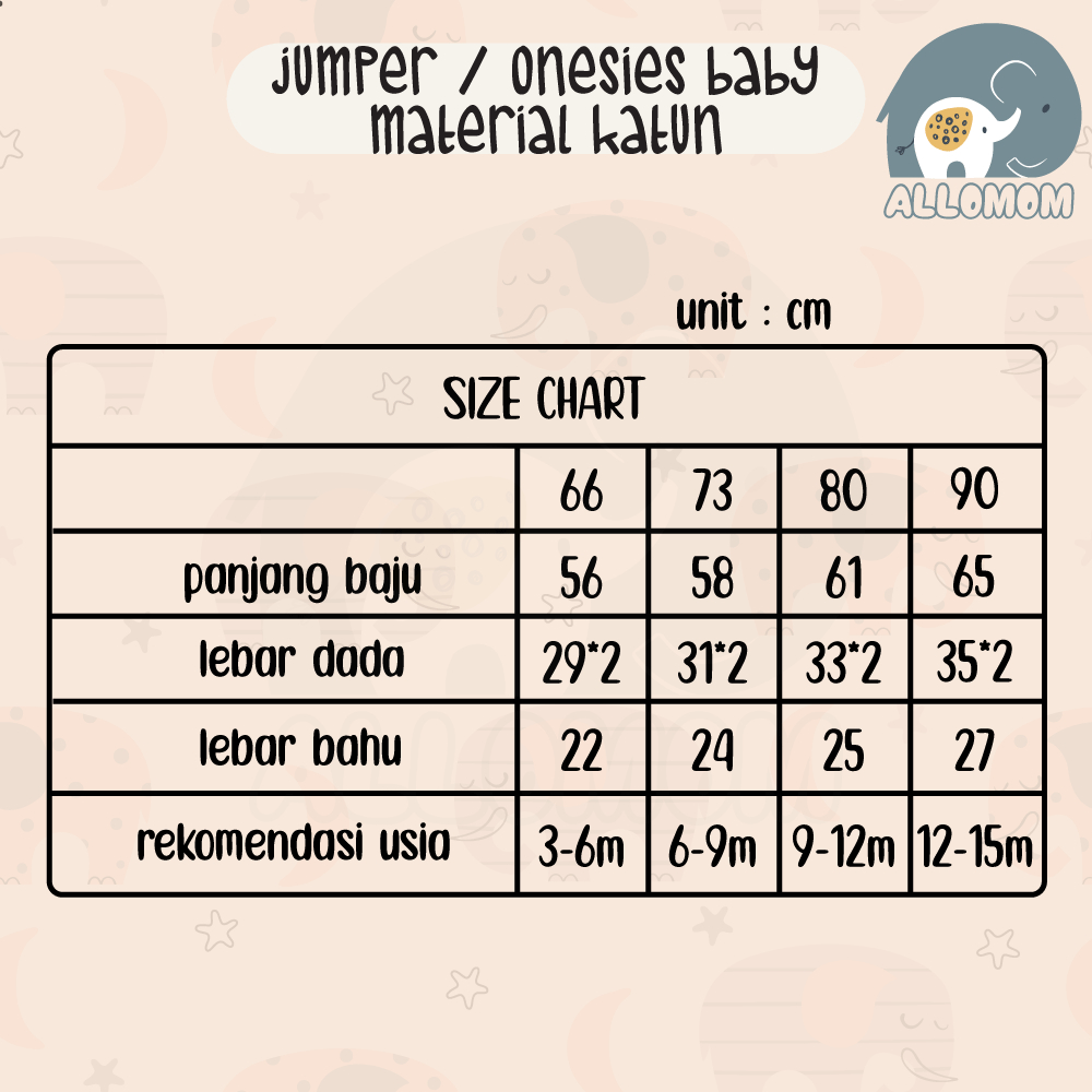 Jumper Panjang Baby / Baju Bayi / Romper Kodok Material Katun 100%