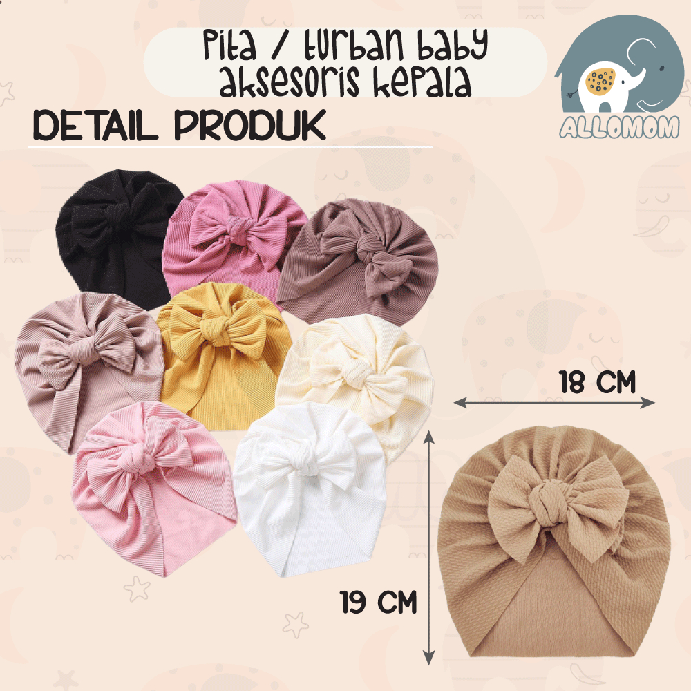 Pita / Headband Baby Turban Bayi Bandana Fashion Aksesoris Rambut Balita Import