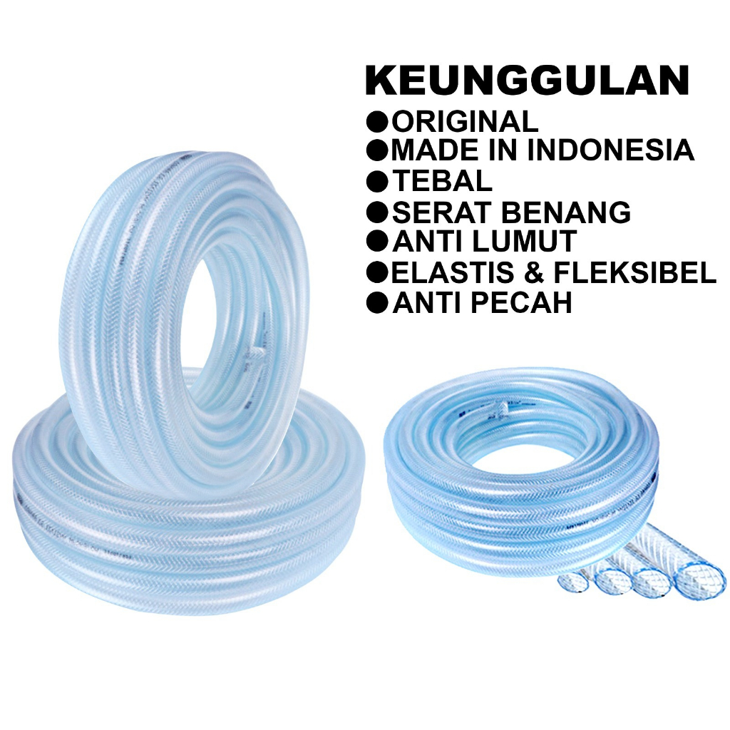 SELANG AIR TRANSPARAN / SELANG AIR 10 METER PAKETAN / SELANG CUCI MOTOR / SELANG AIR / MONOGROSIR