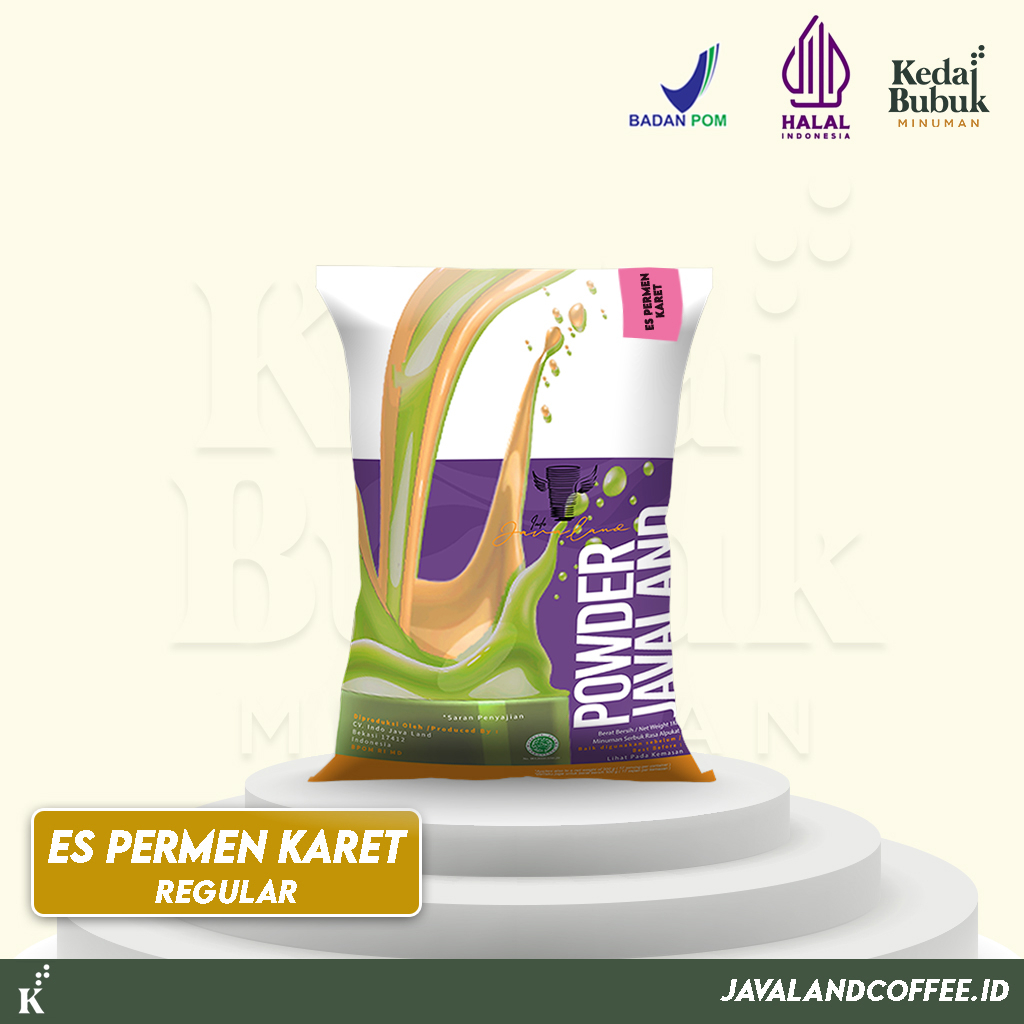 Bubuk Reguler Es Permen Karet Pink 1kg Javaland Powder